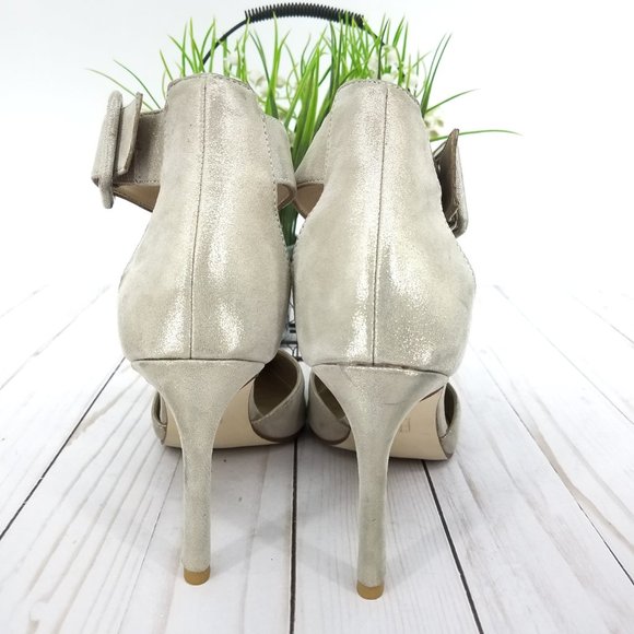 🔥SOLD🔥 Pelle Moda Kenley Shimmer Suede Ankle Strap Pump - Picture 6 of 8